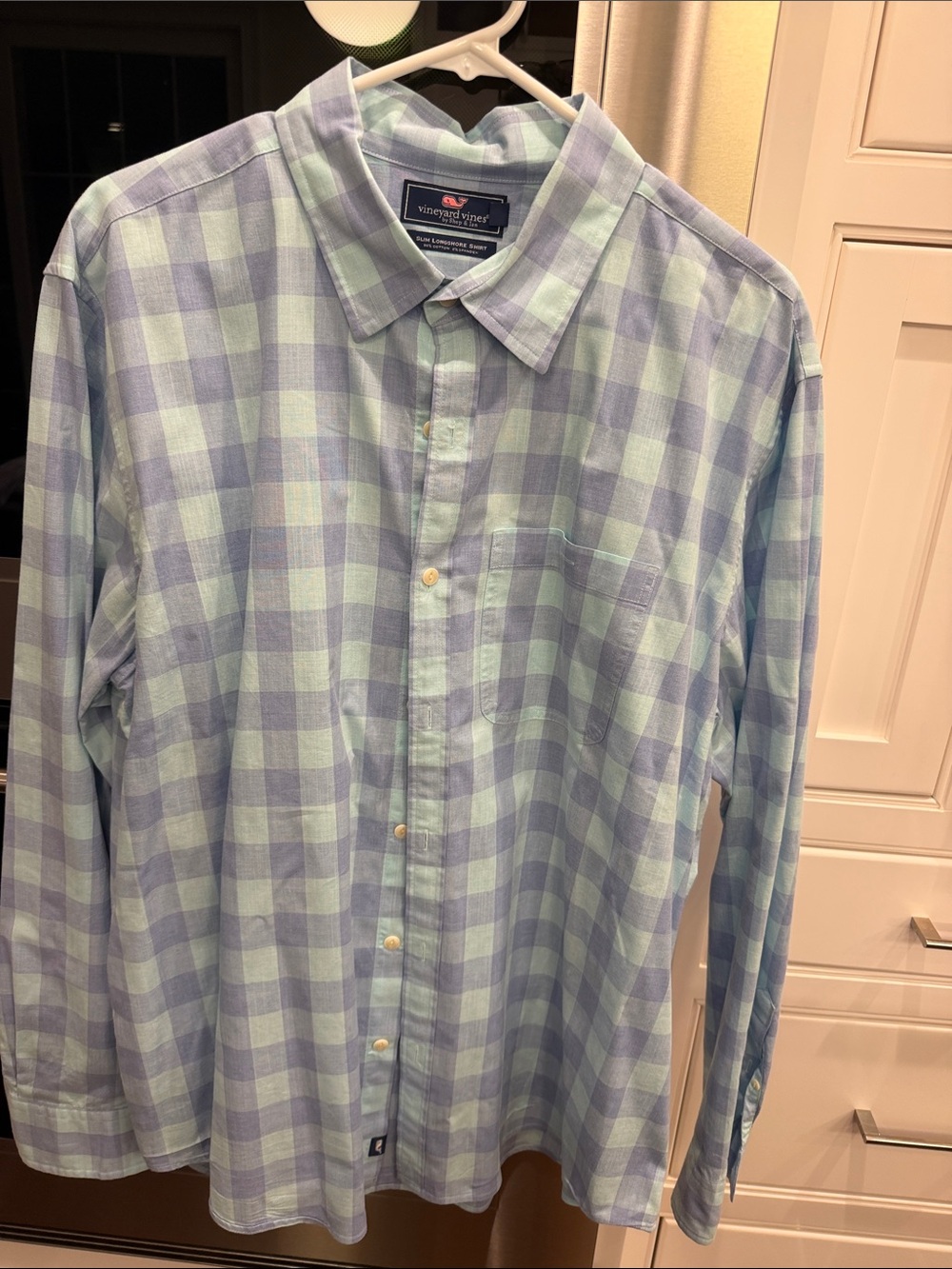 Vineyard Vines Mint & Light Blue Plaid Button-Down Shirt